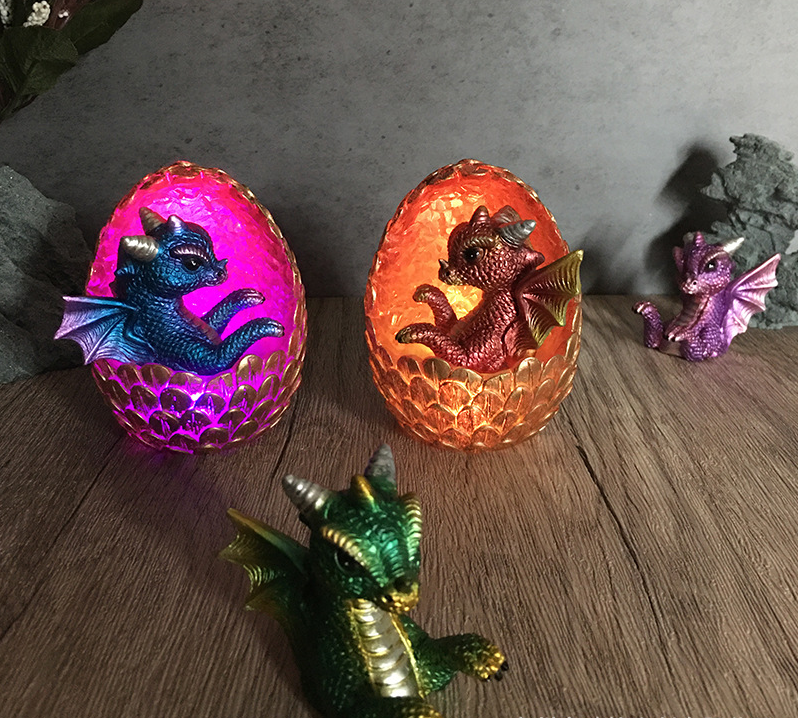 Luminous imitation crystal dragon egg decoration,95*75*75mm