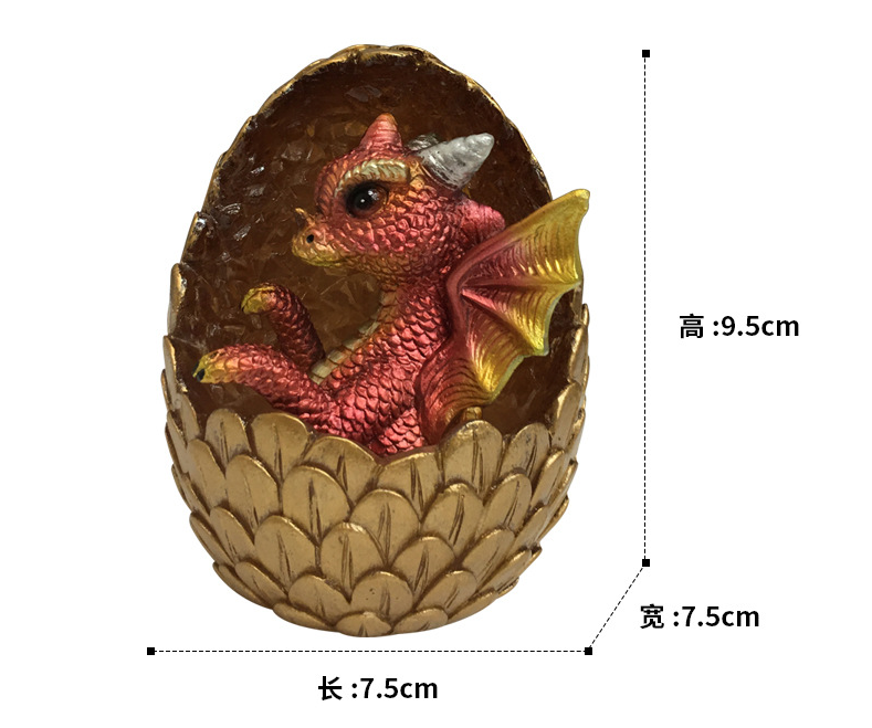 Luminous imitation crystal dragon egg decoration,95*75*75mm