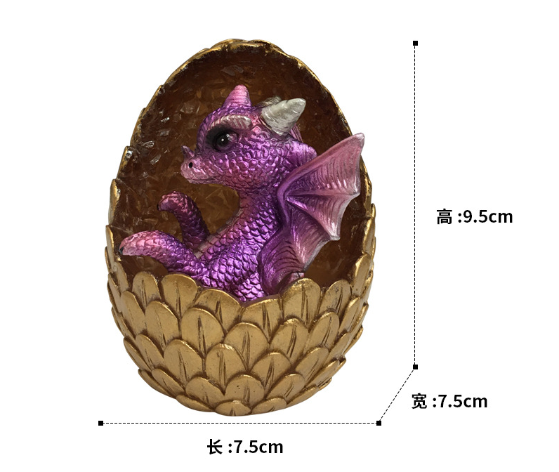 Luminous imitation crystal dragon egg decoration,95*75*75mm