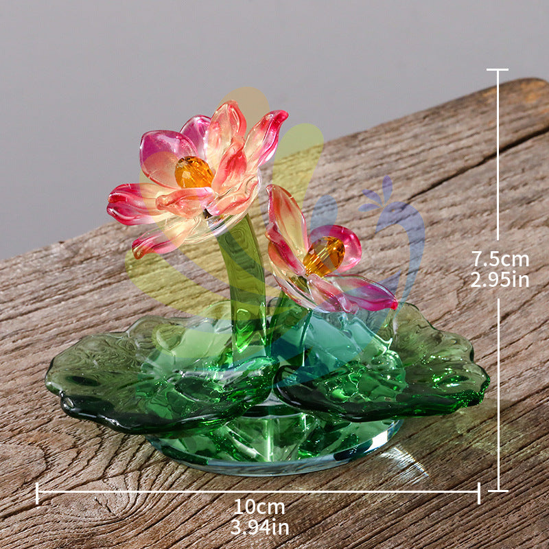 Crystal lotus with rosette decoration,100*75mm