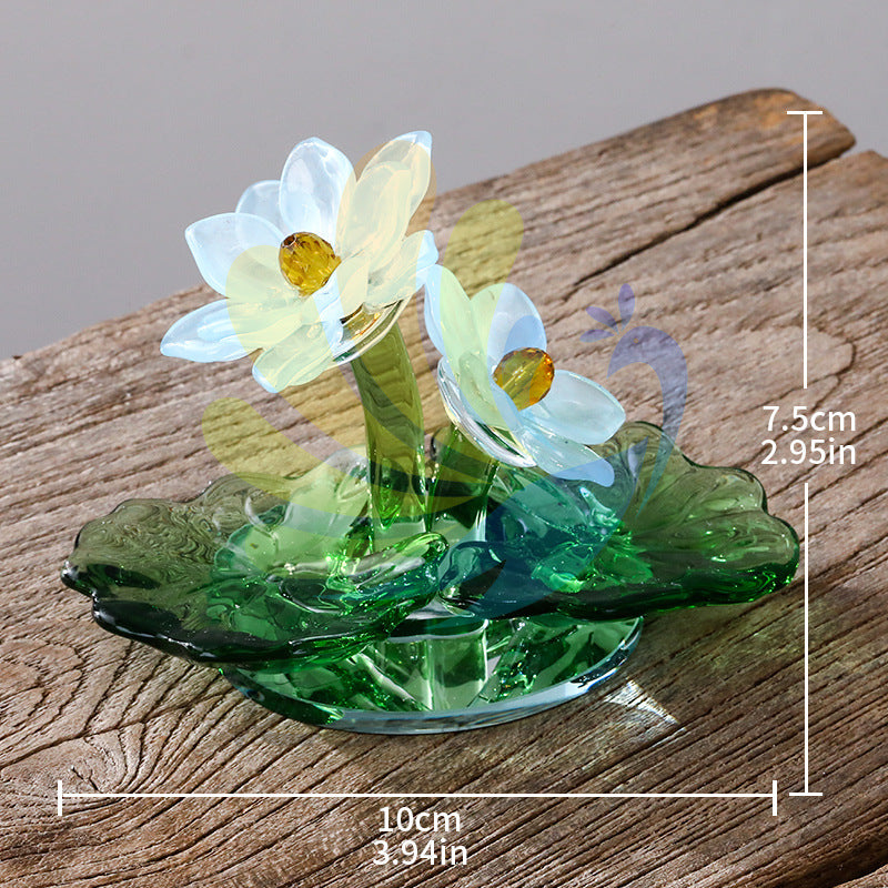 Crystal lotus with rosette decoration,100*75mm