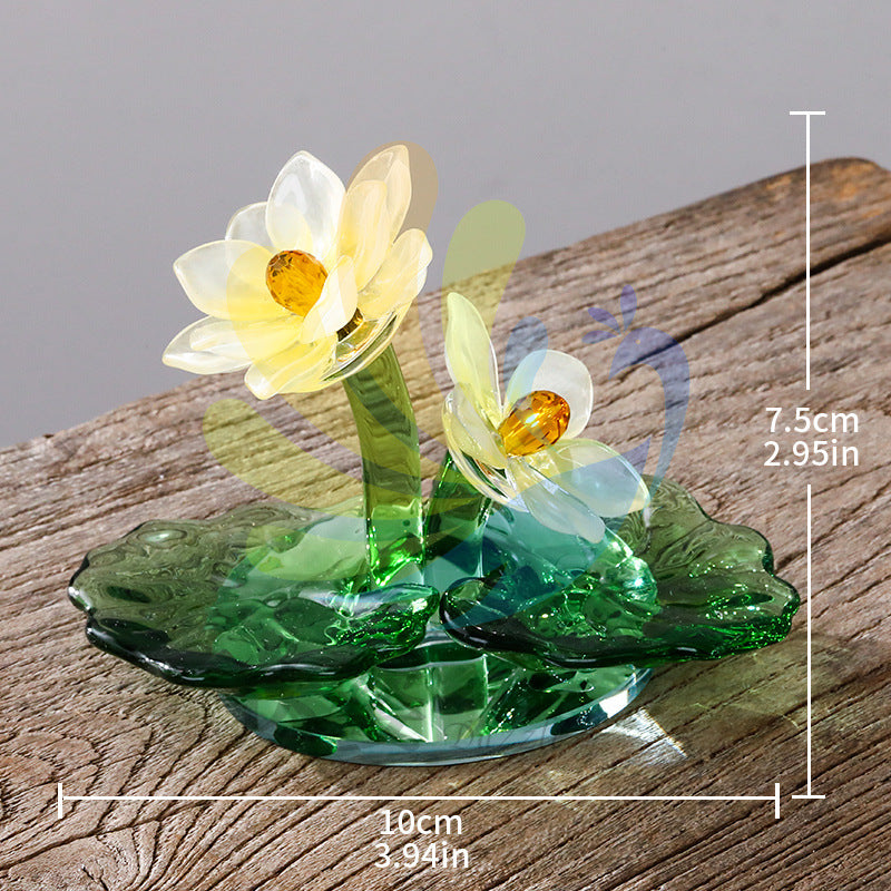 Crystal lotus with rosette decoration,100*75mm
