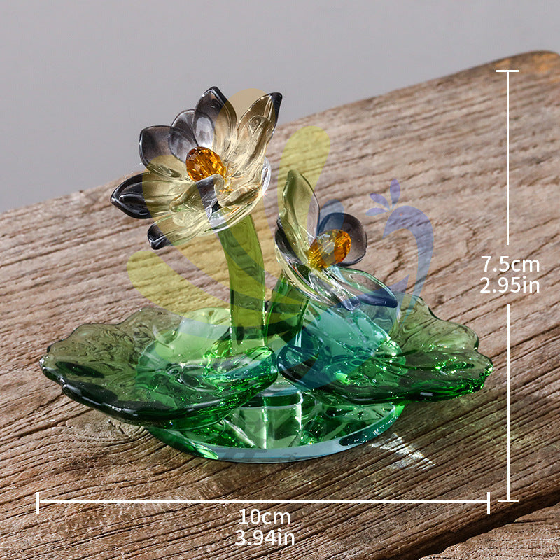 Crystal lotus with rosette decoration,100*75mm