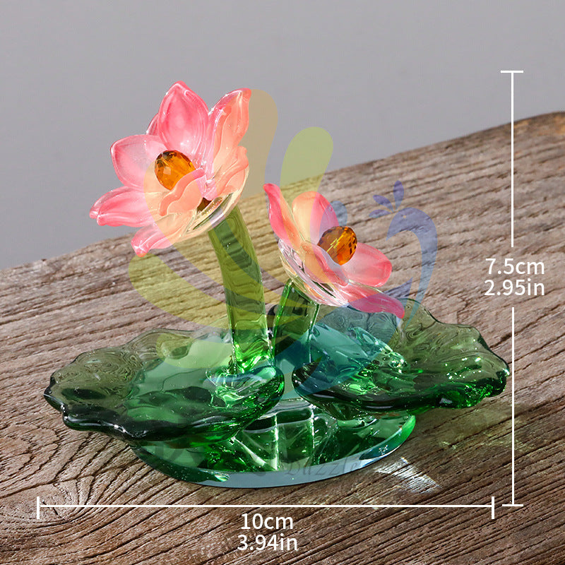 Crystal lotus with rosette decoration,100*75mm
