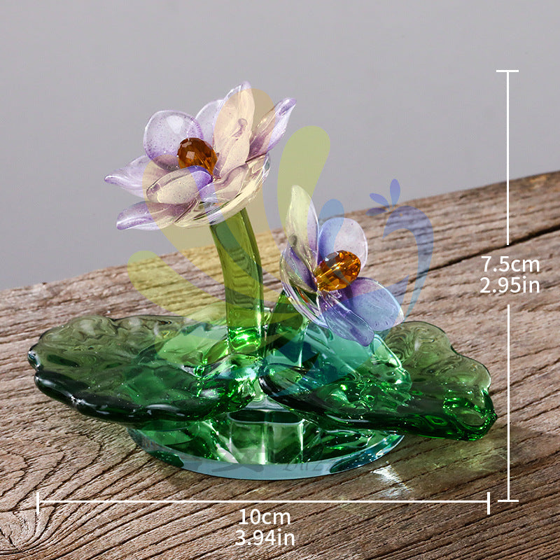 Crystal lotus with rosette decoration,100*75mm