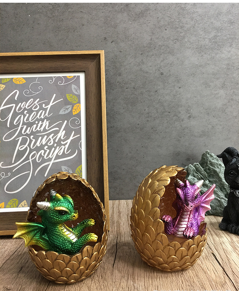 Luminous imitation crystal dragon egg decoration,95*75*75mm