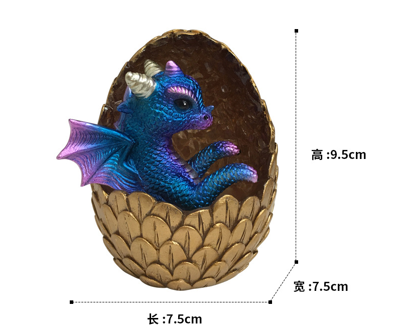 Luminous imitation crystal dragon egg decoration,95*75*75mm