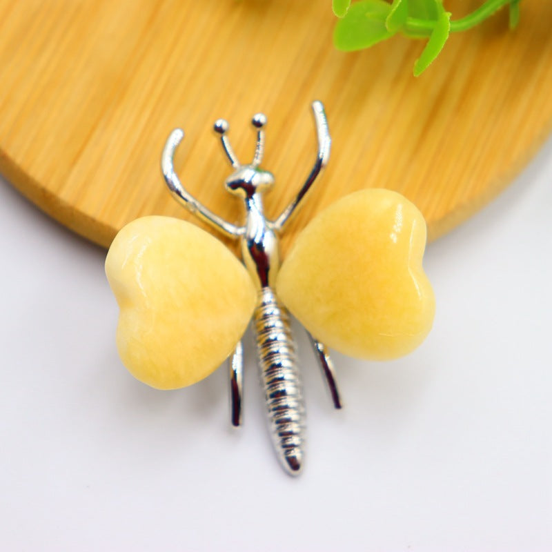 Butterfly ornaments love heart-shaped Crystal Random 1set=10pcs,38*42*15mm