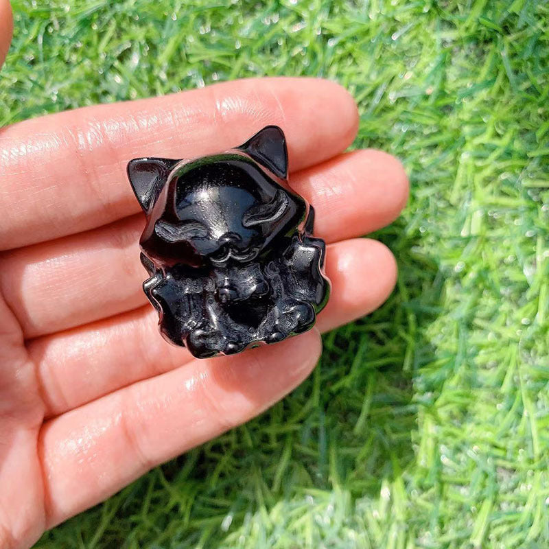 Nine Tail Fox Crystal Carvings Randon 1set =8pcs,29mm*32mm