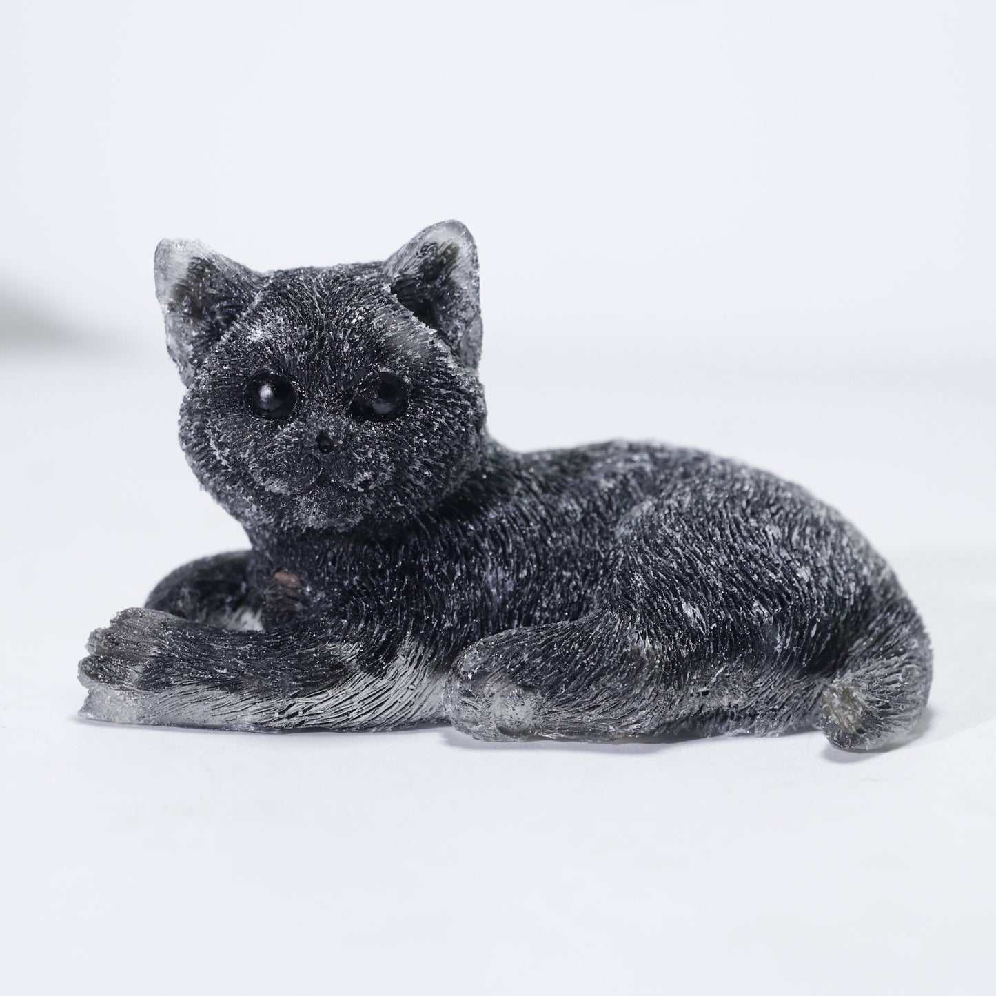 Big cat Crystal carving,40*45*50mm