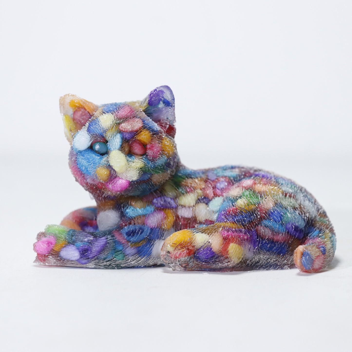Big cat Crystal carving,40*45*50mm
