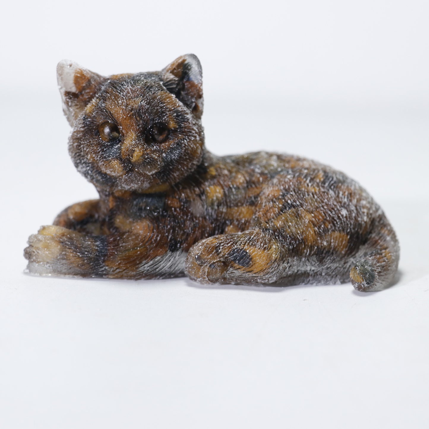 Big cat Crystal carving,40*45*50mm