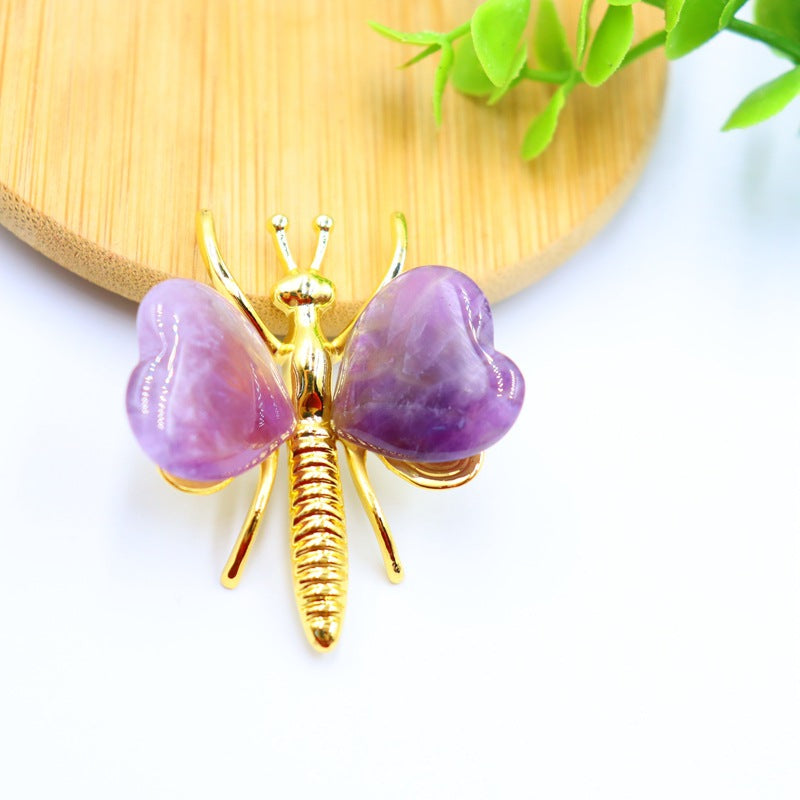 Butterfly ornaments love heart-shaped Crystal Random 1set=10pcs,38*42*15mm