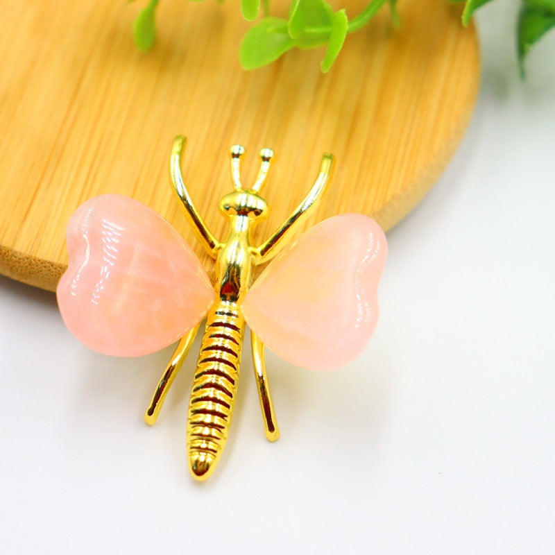 Butterfly ornaments love heart-shaped Crystal Random 1set=10pcs,38*42*15mm