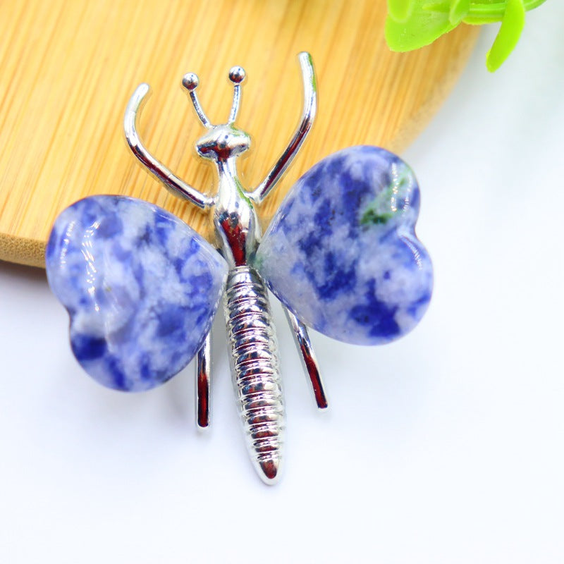 Butterfly ornaments love heart-shaped Crystal Random 1set=10pcs,38*42*15mm