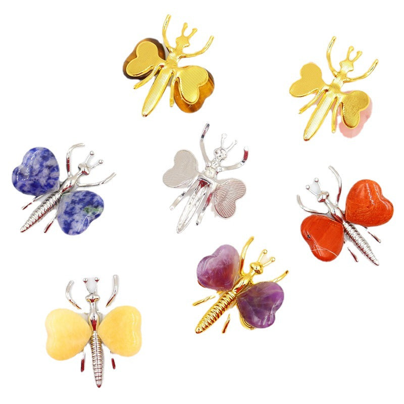 Butterfly ornaments love heart-shaped Crystal Random 1set=10pcs,38*42*15mm