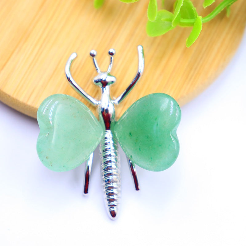 Butterfly ornaments love heart-shaped Crystal Random 1set=10pcs,38*42*15mm