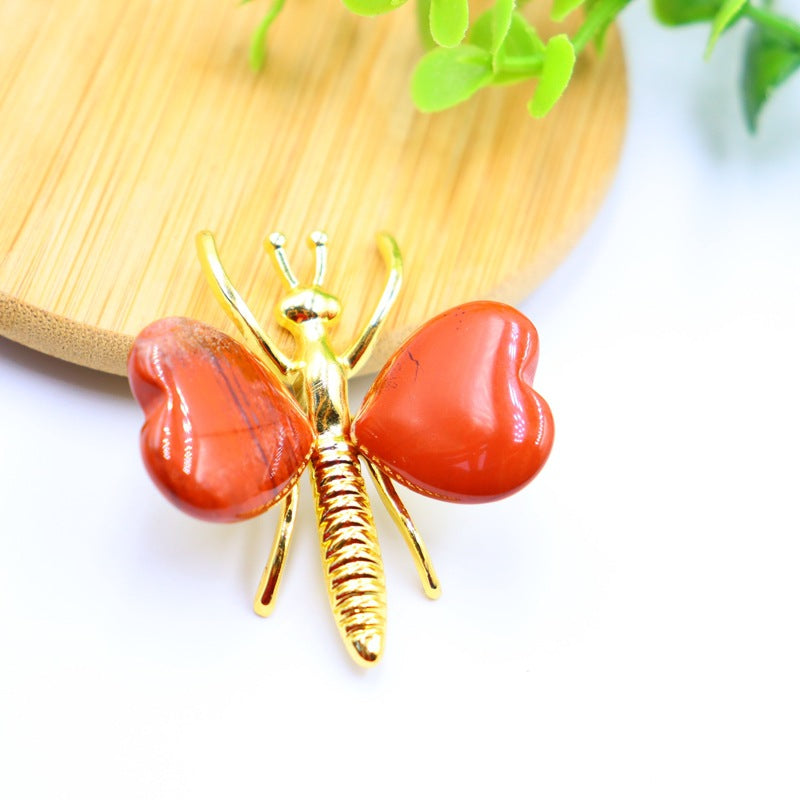 Butterfly ornaments love heart-shaped Crystal Random 1set=10pcs,38*42*15mm