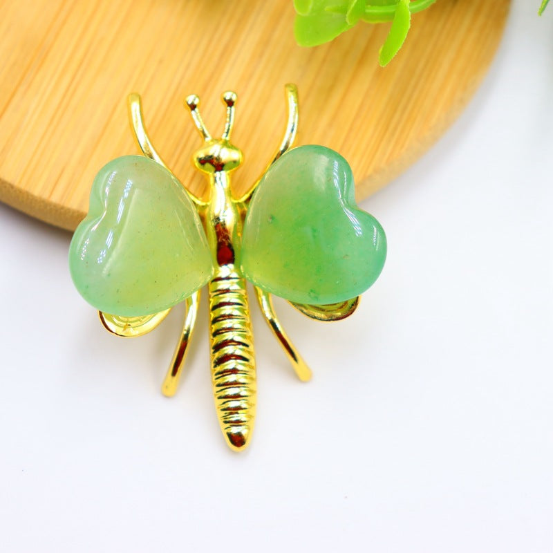 Butterfly ornaments love heart-shaped Crystal Random 1set=10pcs,38*42*15mm