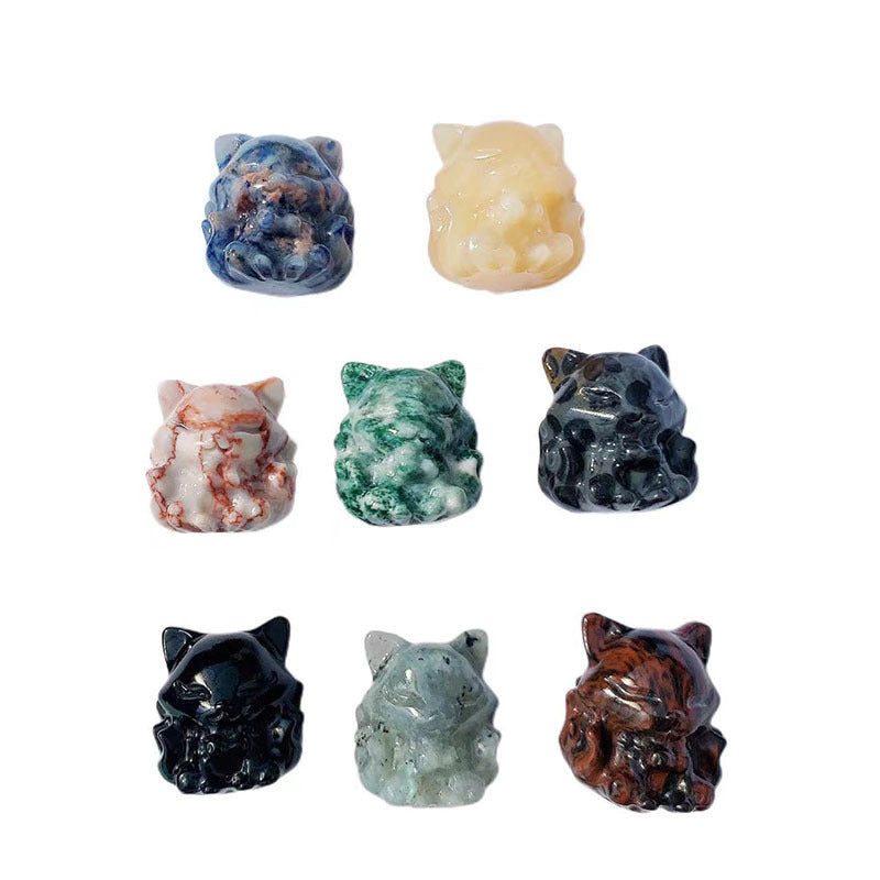 Nine Tail Fox Crystal Carvings Randon 1set =8pcs,29mm*32mm