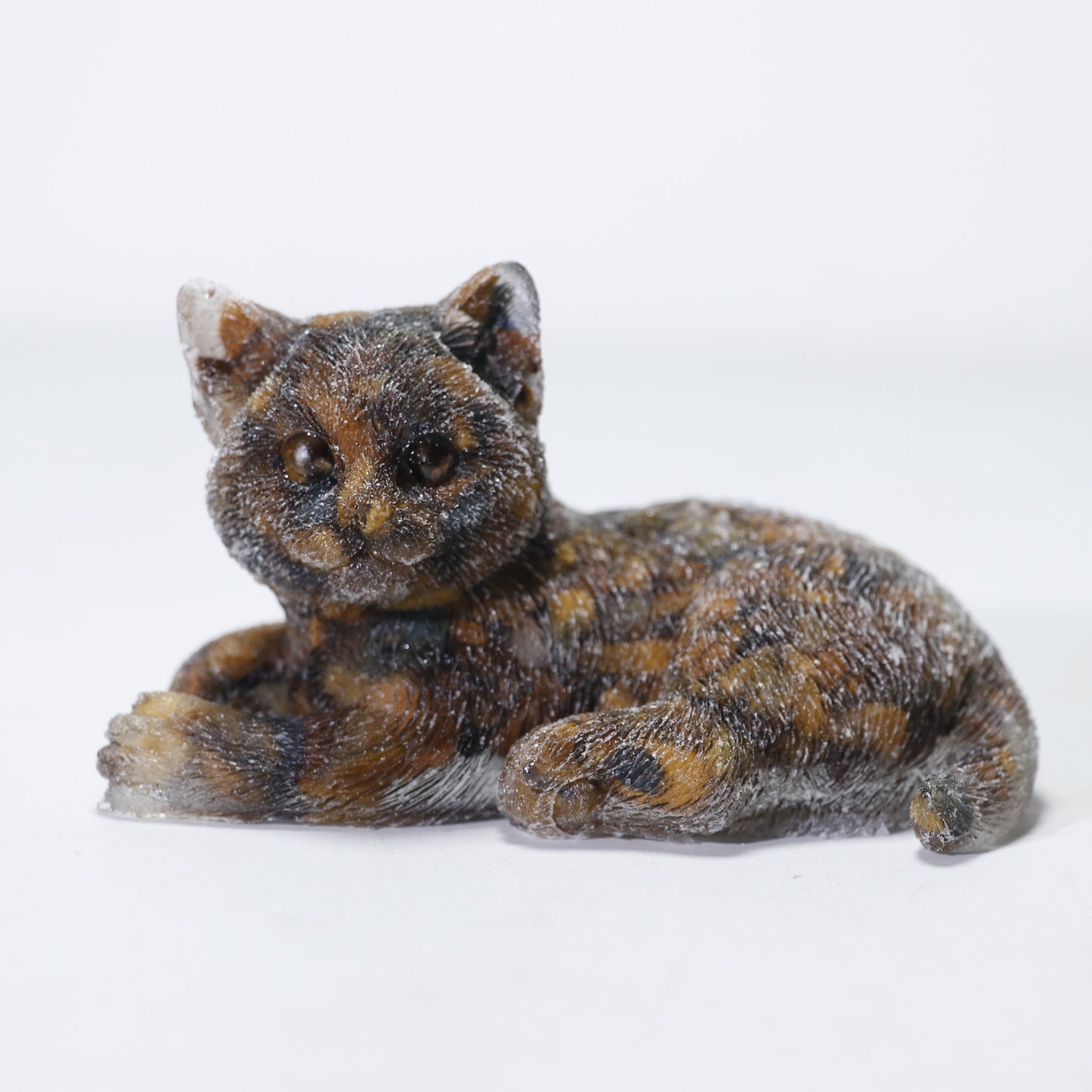 Big cat Crystal carving,40*45*50mm