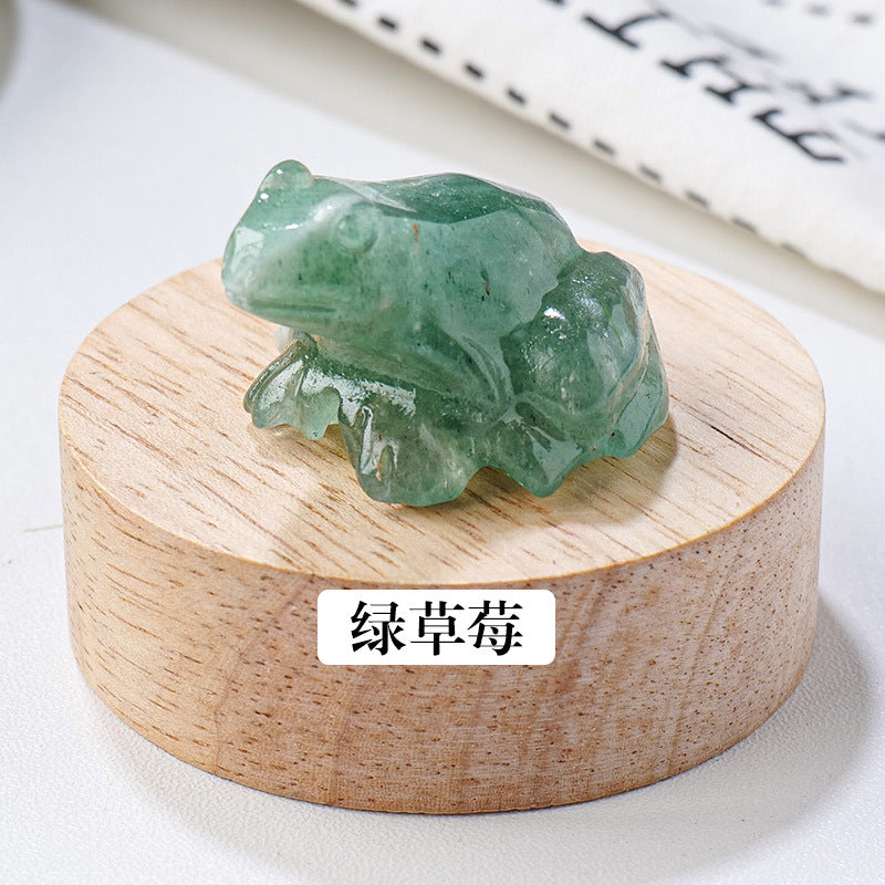Natural Crystal Frog Carving 16 pieces