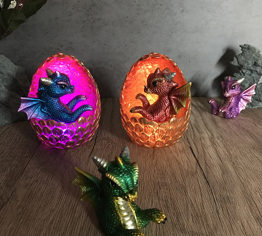 Luminous  imitation crystal dragon egg decoration，95*75*75mm