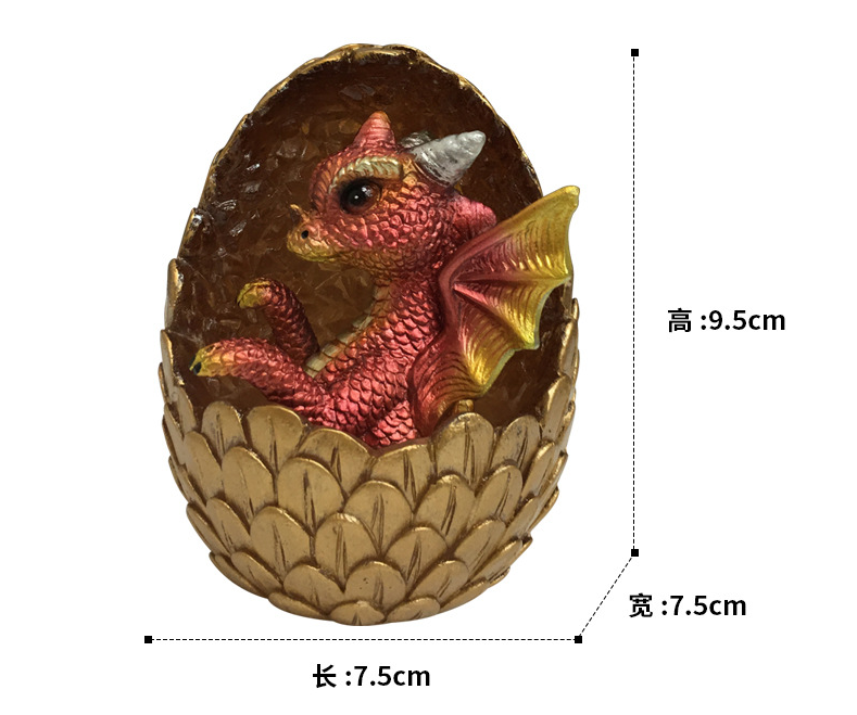 Luminous  imitation crystal dragon egg decoration，95*75*75mm