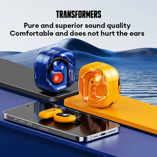 Transformers TF-T18 Bluetooth-compatible 5.4 Earphone, Fashion Open Wireless Earbuds with Built-in Microphone for Sports & Gaming, Long Battery Life Headset for Daily