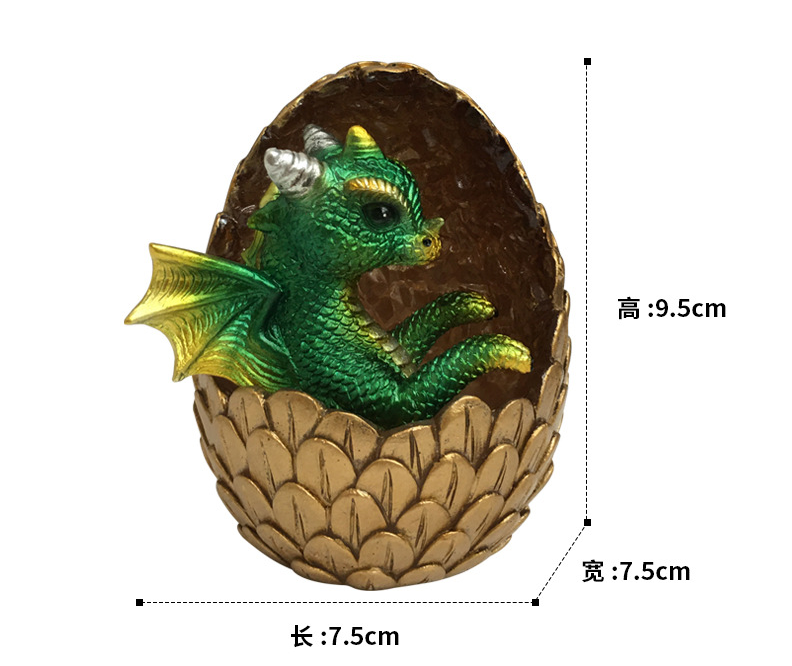 Luminous  imitation crystal dragon egg decoration，95*75*75mm