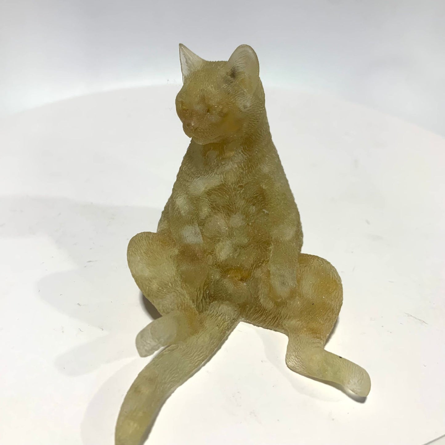 Natural crystal Epoxy Male cat,85*55*65mm