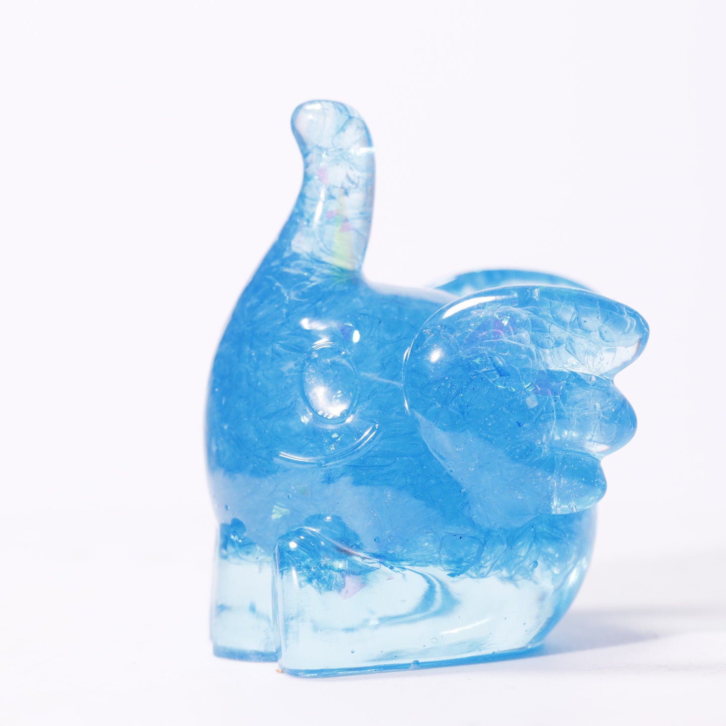 Crystal gravel Dumbo elephant baby carving,75*55*55mm