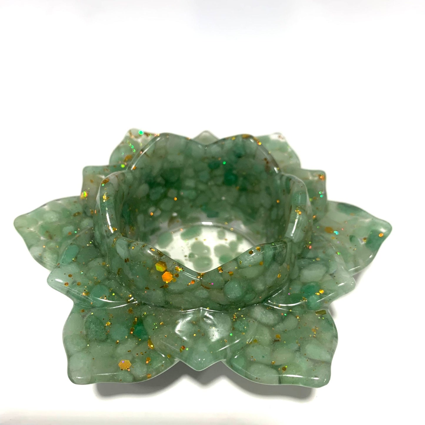 Natural crystal resin Lotus bowl, 115*115*40 mm