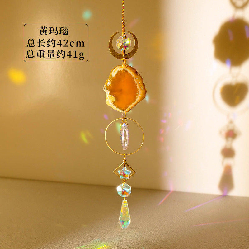 Natural colorful agate piece Sun Catcher pendant crystal