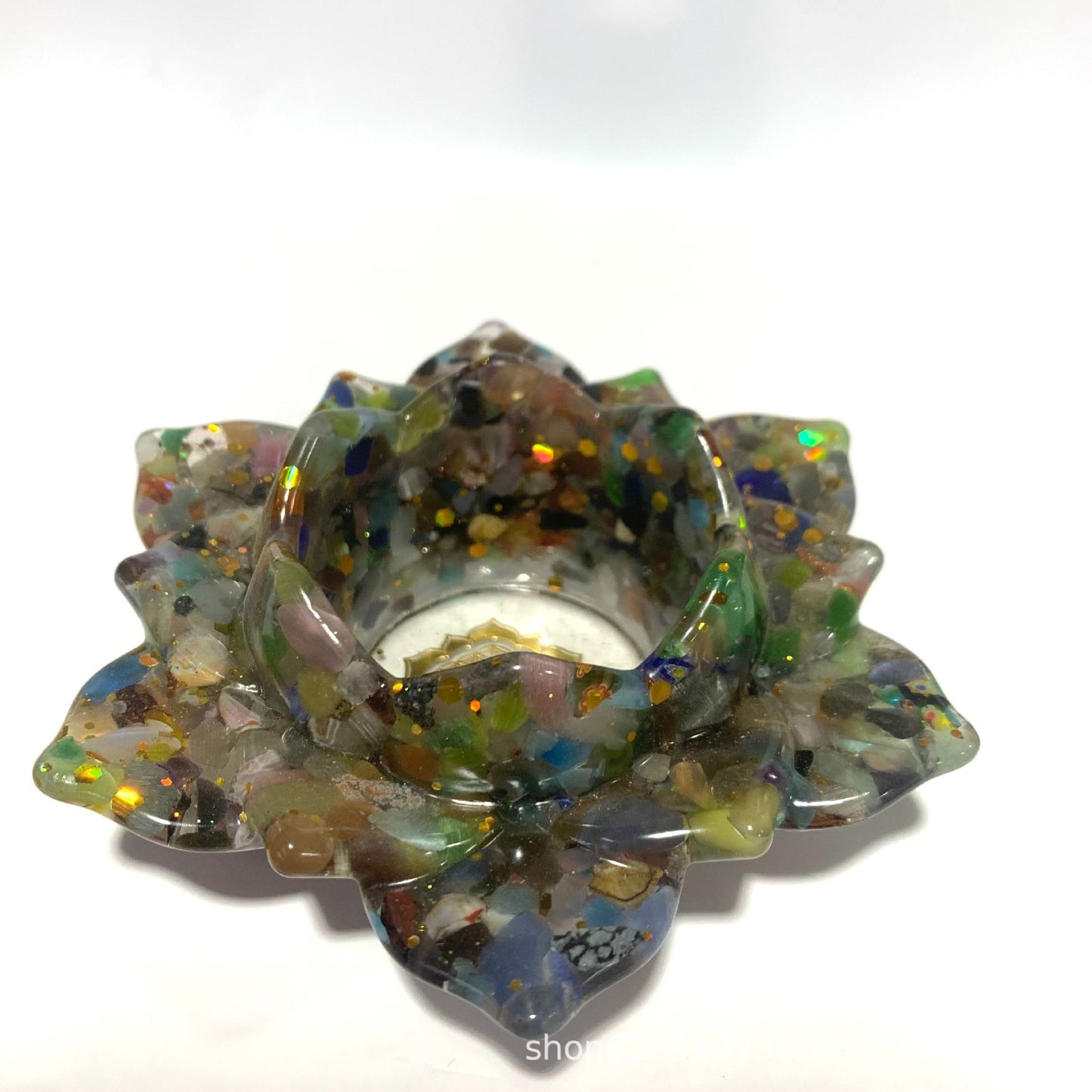 Natural crystal resin Lotus bowl, 115*115*40 mm