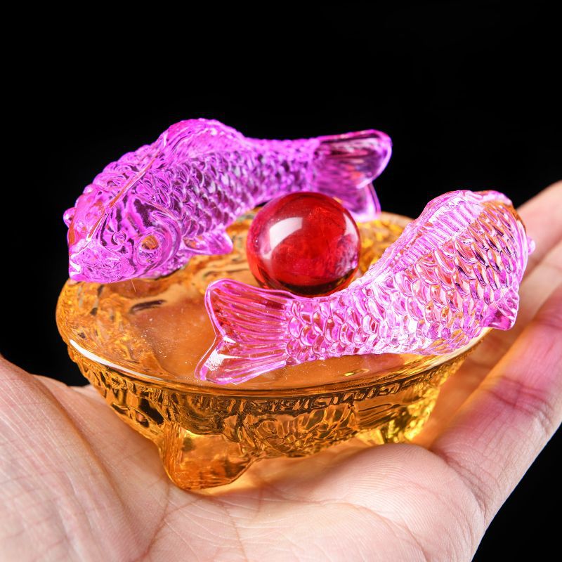 Lucky crystal fish decoration,88*88*88mm