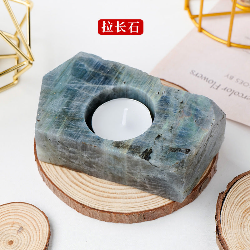 Natural crystal rough stone candle holder,90-100mm