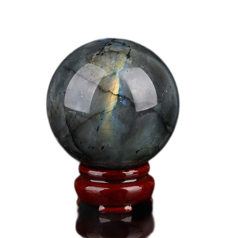 Natural labradorite crystal sphere rough stone