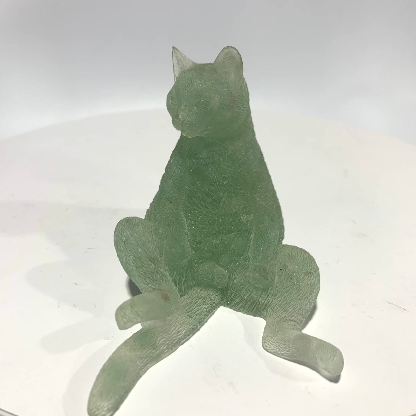 Natural crystal Epoxy Male cat,85*55*65mm