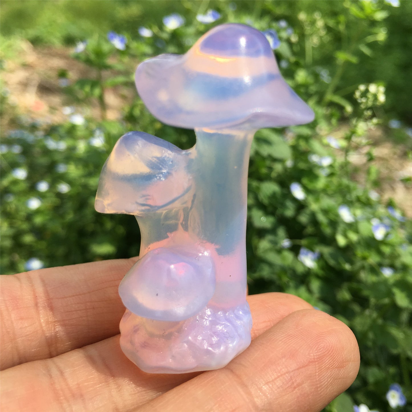 Natural crystal carving 2-inch mushrooms tree,50*20*20mm