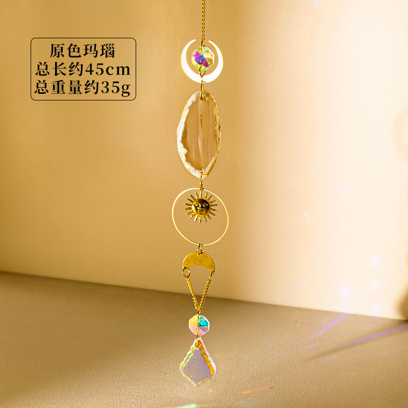 Natural colorful agate piece Sun Catcher pendant crystal