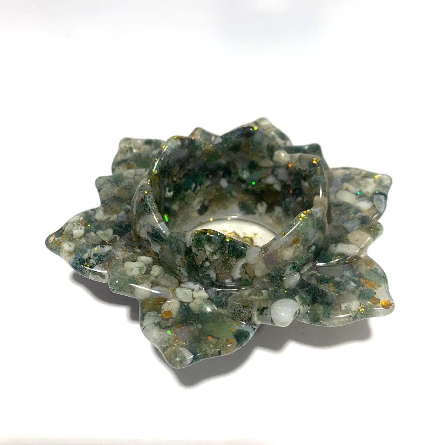 Natural crystal resin Lotus bowl, 115*115*40 mm