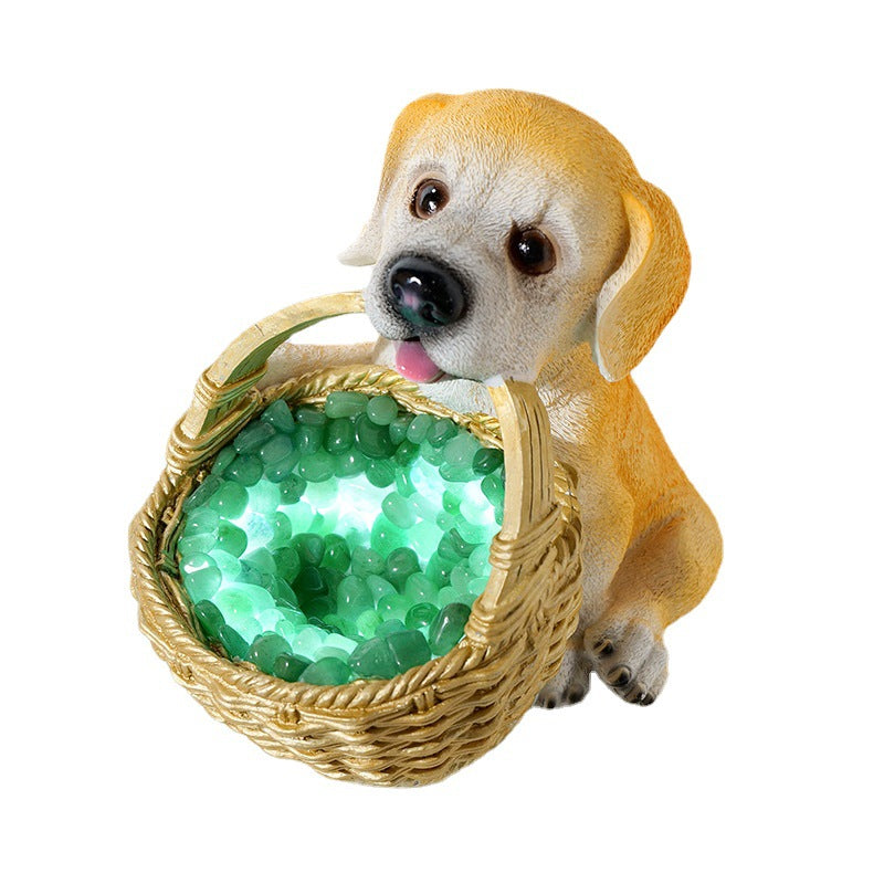 Natural crystal gravel Night light dog USB plug-in , 190*140mm