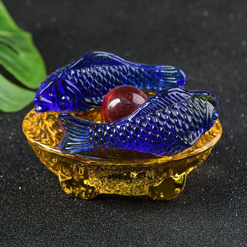 Lucky crystal fish decoration,88*88*88mm