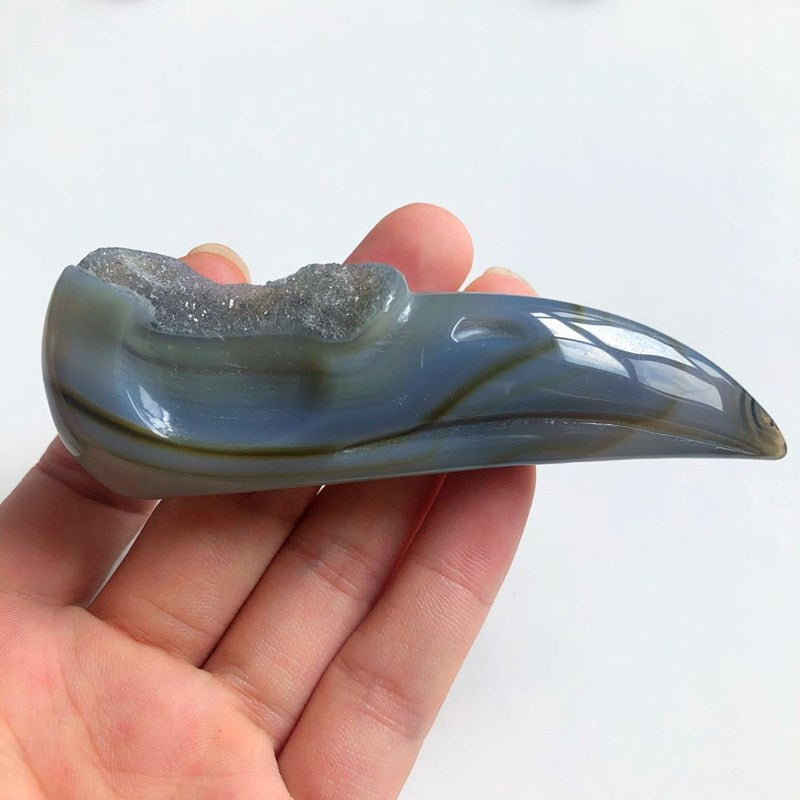 Crystal agate Cave Bird skull, 100*100*100mm