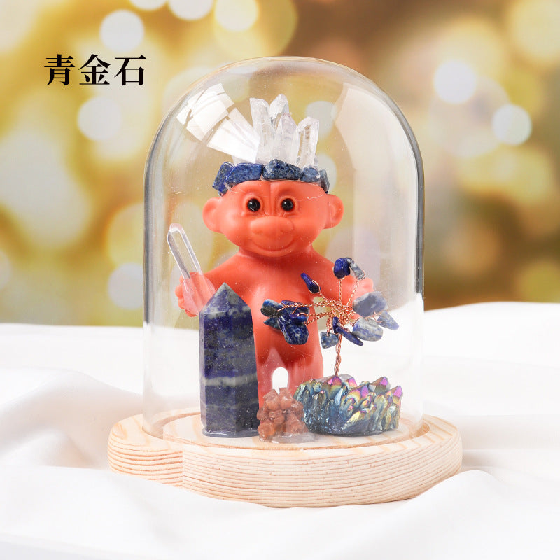 Natural crystal column Indian ugly baby vinyl doll,135*115 mm