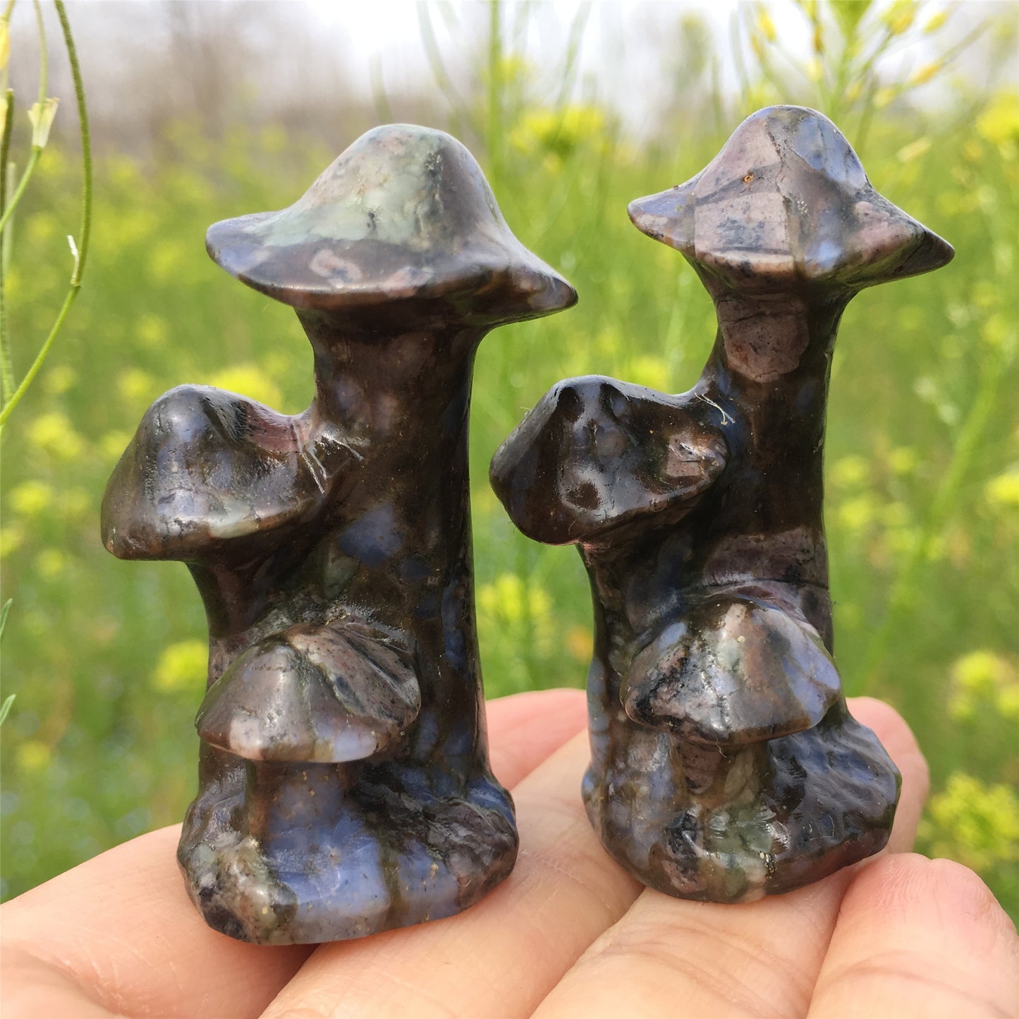 Natural crystal carving 2-inch mushrooms tree,50*20*20mm