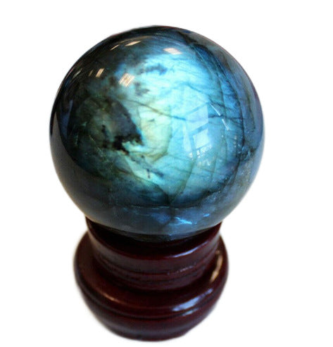 Natural labradorite crystal sphere rough stone