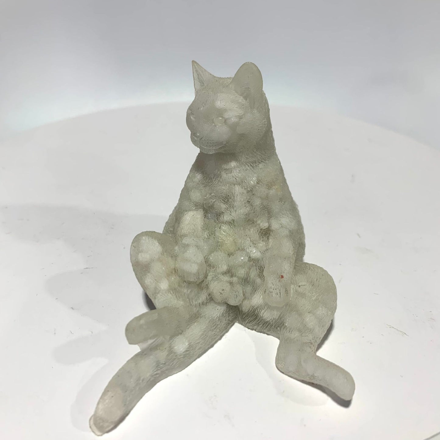 Natural crystal Epoxy Male cat,85*55*65mm