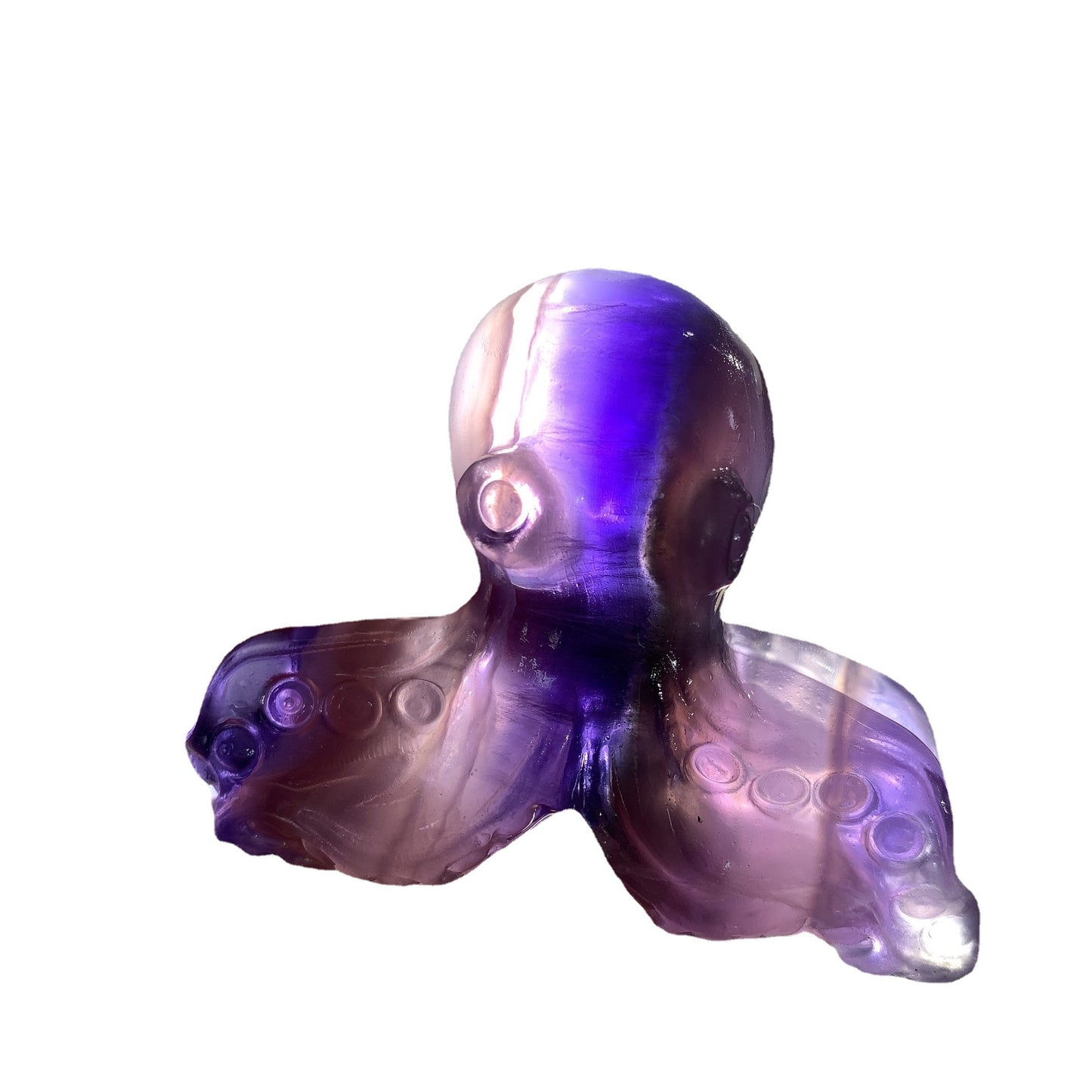 Natural crystal fluorite octopus carving,49mm